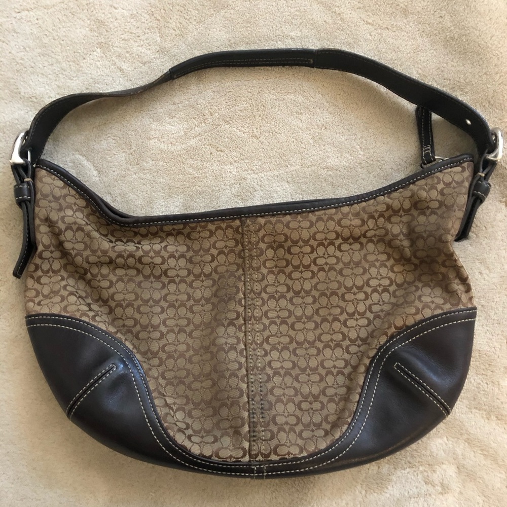 coach brown monogram purse